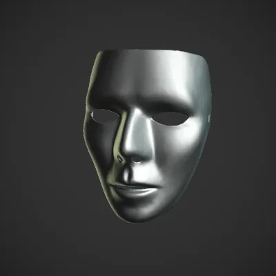 Adult human with white shirt. smooth edges, complex geometry, character.