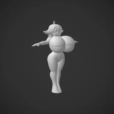 Stylized woman in Canada flag bikini. smooth edges, complex geometry, character.