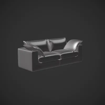 Modern white fabric sofa. smooth edges, simple geometry, symmetric geometry.