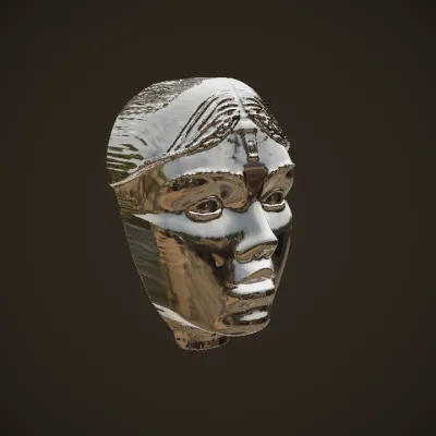 human head sculpture or bust. smooth edges, complex geometry, character, symmetric geometry.