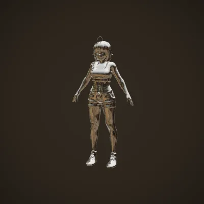 athletic female figure in sports outfit. smooth edges, complex geometry, character, symmetric geometry.