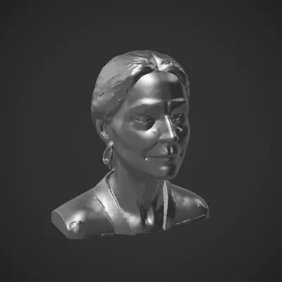 Woman with dancers in architectural background. complex geometry, smooth edges, character.