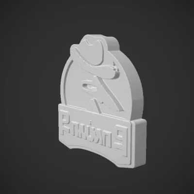 Stylized penguin logo with hat. sharp edges, simple geometry, game-ready, character, symmetric geometry.