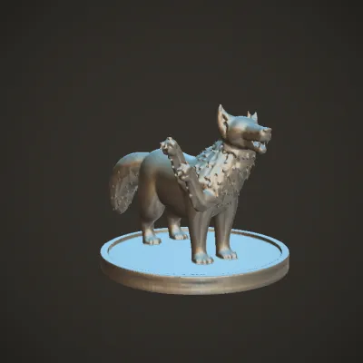 heraldic wolf emerging from water. simple geometry, sharp edges, character.