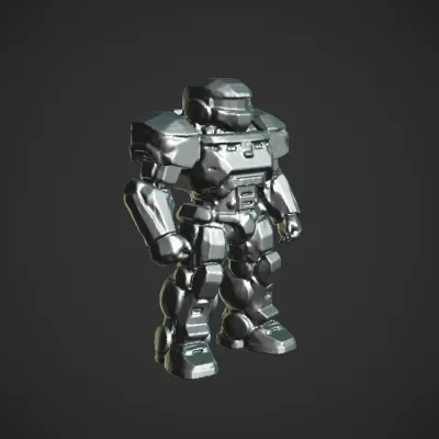 Futuristic armored robot suit. sharp edges, complex geometry, game-ready, character, symmetric geometry.