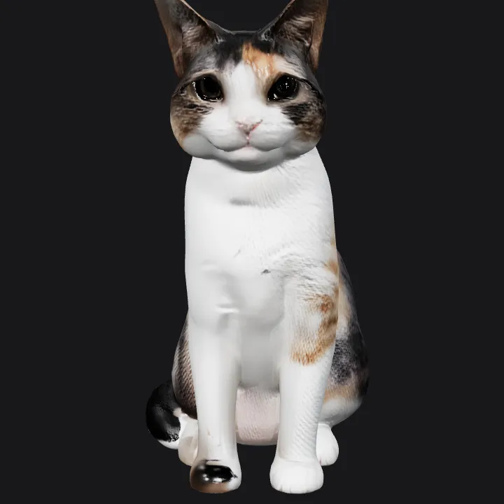 A sitting domestic cat, side view. smooth edges, complex geometry, character.