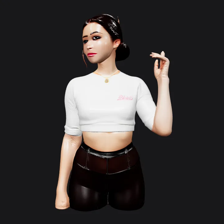 woman posing in athletic wear. smooth edges, complex geometry, character.