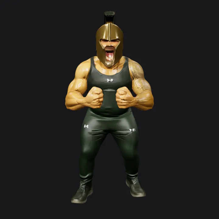 Muscular man in athletic wear. smooth edges, complex geometry, character.