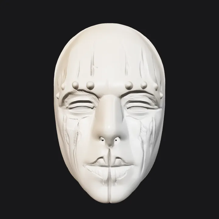 Human head bust. smooth edges, simple geometry, character, symmetric geometry.