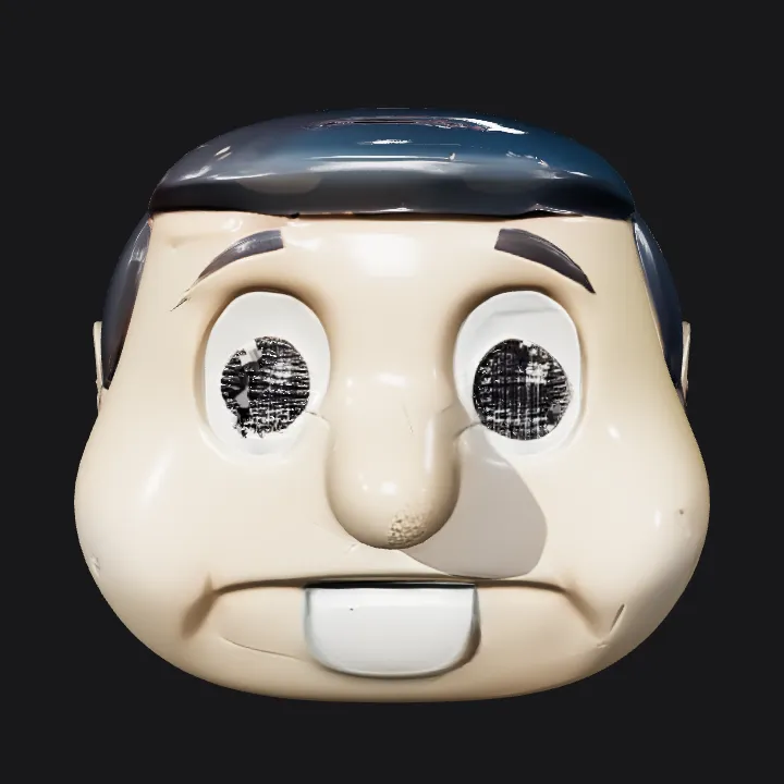 Side view of cartoon boy head. smooth edges, simple geometry, character, symmetric geometry.