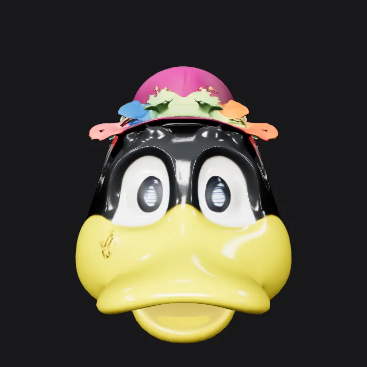 Cartoon bird character mask. smooth edges, simple geometry, character, symmetric geometry.