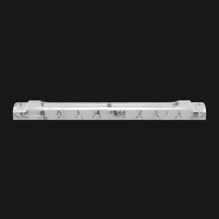 metallic rod with evenly spaced bolts. smooth edges, simple geometry, symmetric geometry.