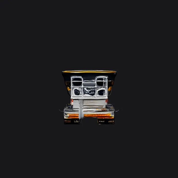 Large mining dump truck, rear view. sharp edges, complex geometry, game-ready, symmetric geometry.