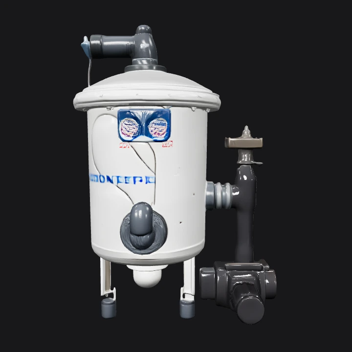 industrial water filtration unit. smooth edges, complex geometry, sharp edges, symmetric geometry.