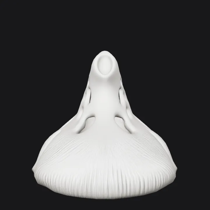 Futuristic foam shoe or sandal. smooth edges, complex geometry.
