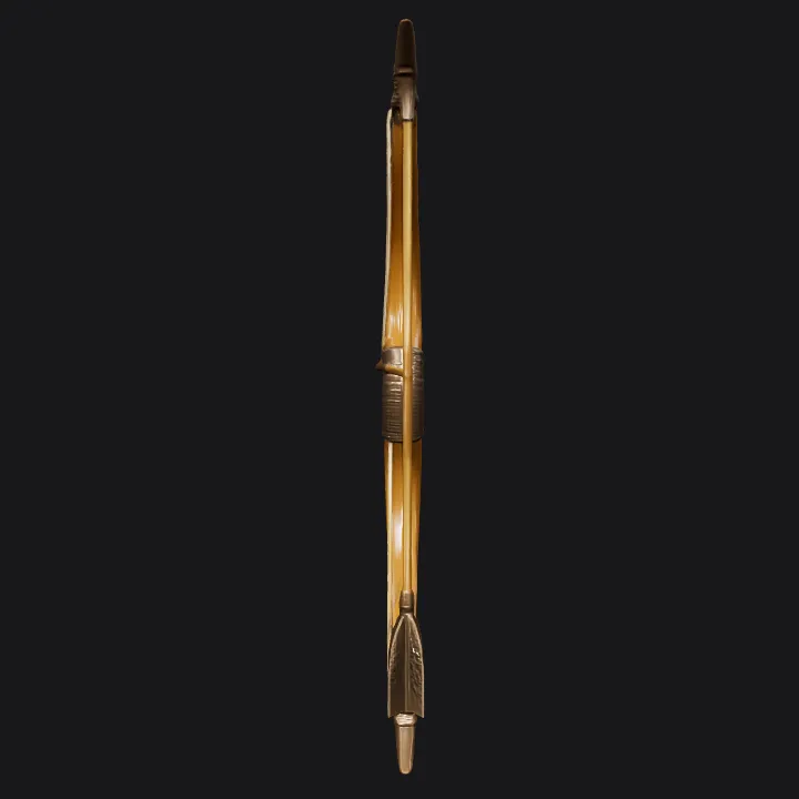 Traditional bow and arrow set. sharp edges, smooth edges, simple geometry.
