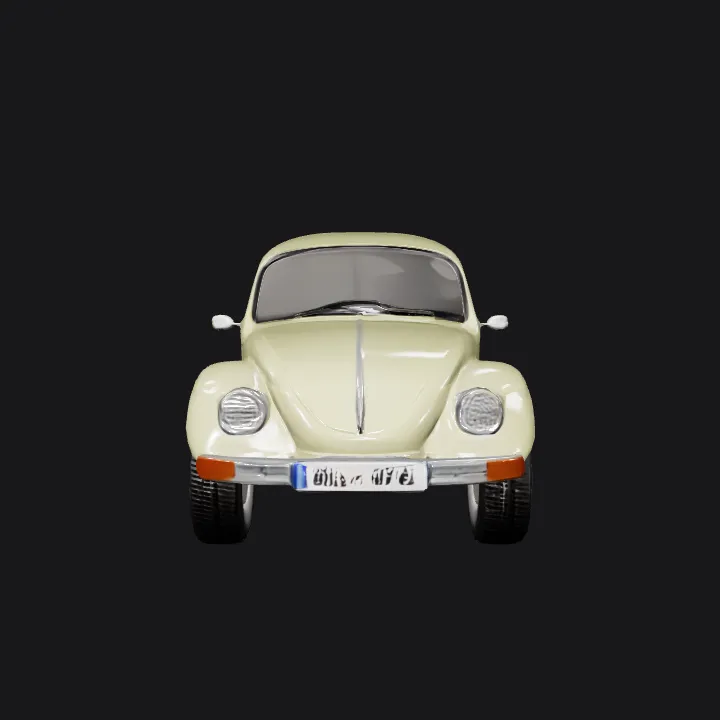 classic Volkswagen Beetle car. smooth edges, complex geometry, symmetric geometry.