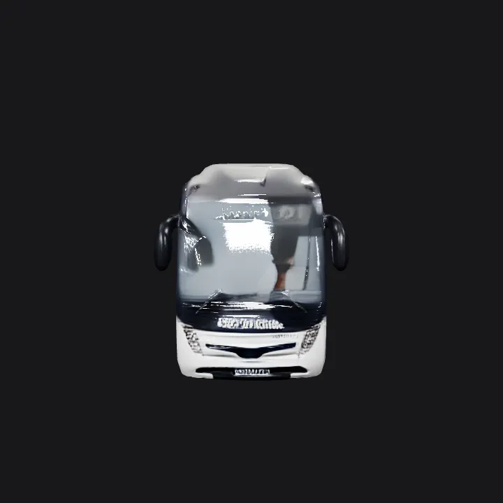 a large modern passenger bus. smooth edges, complex geometry, symmetric geometry.