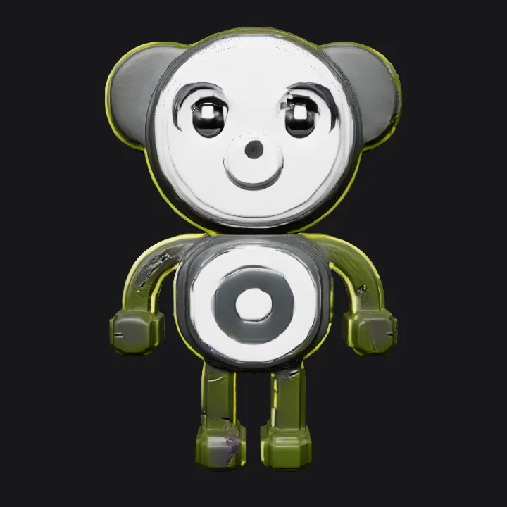 Reddit mascot alien standing upright. smooth edges, simple geometry, character, symmetric geometry.