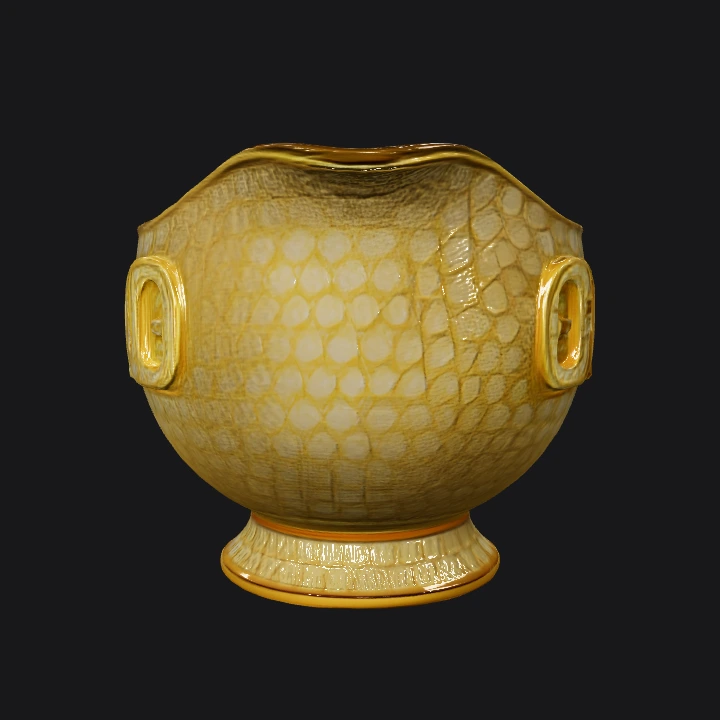 Ornate gravy boat with 'GRAVY' text. complex geometry, smooth edges, symmetric geometry.