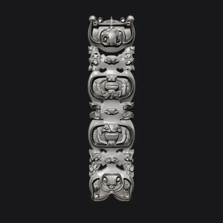 Ornate decorative floral carving panel. complex geometry, smooth edges.