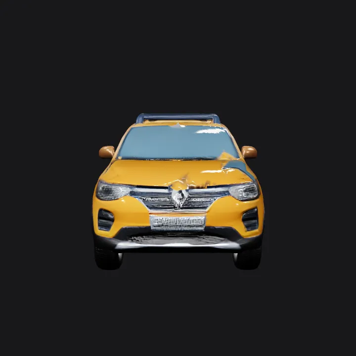 Yellow Renault SUV car. smooth edges, complex geometry, game-ready, symmetric geometry.
