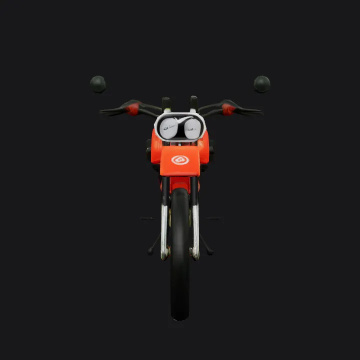 Red Honda motorcycle. sharp edges, complex geometry, game-ready, symmetric geometry.