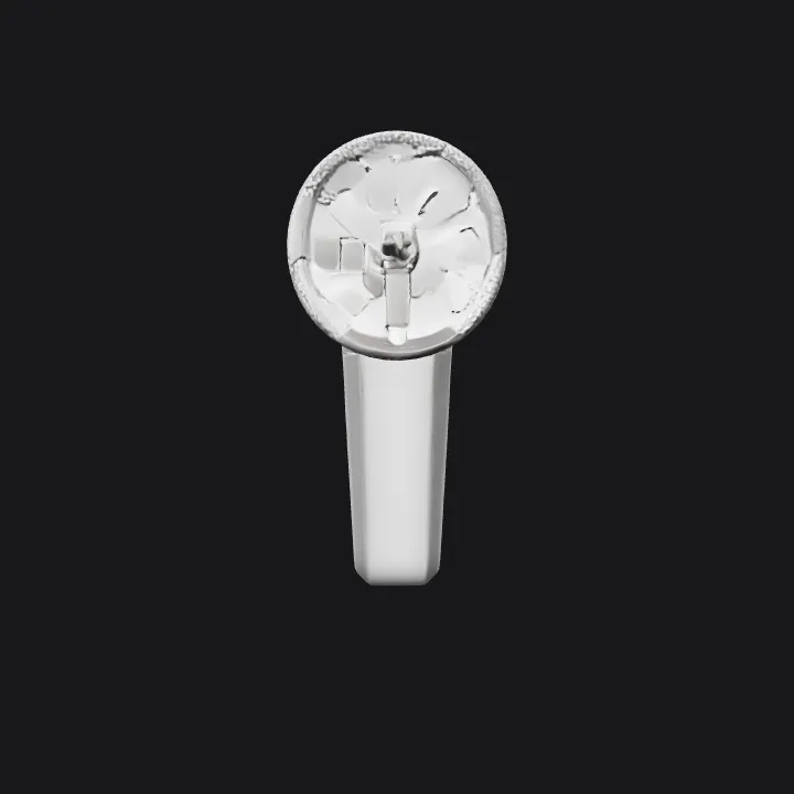 Modern handheld microphone. smooth edges, simple geometry, symmetric geometry.