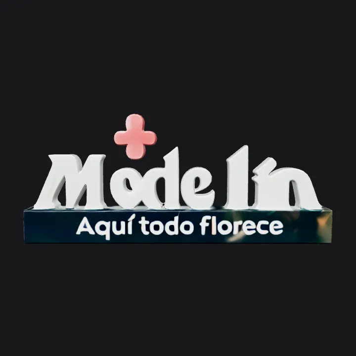 Medellín city sign with flower symbol. sharp edges, simple geometry, symmetric geometry.