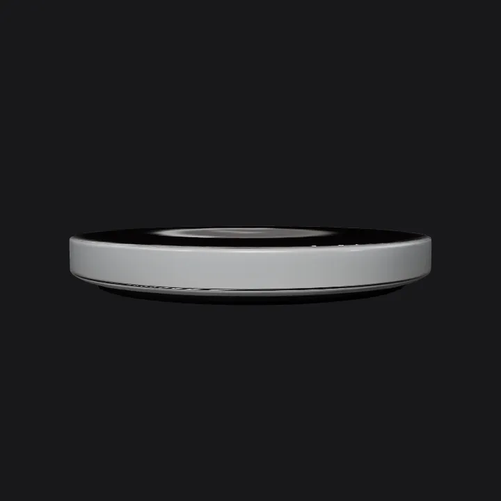wireless charging pad with charging display. smooth edges, simple geometry, symmetric geometry.
