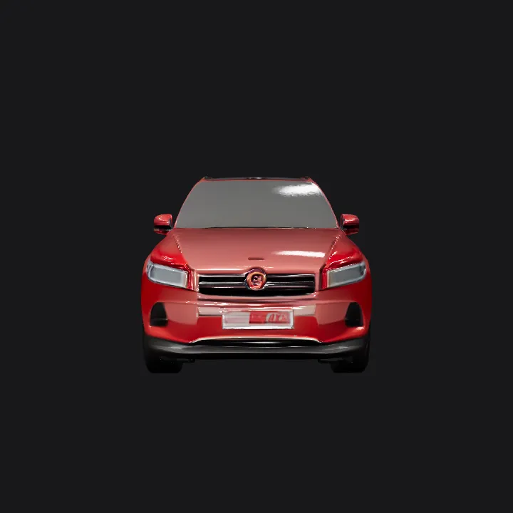 red SUV car, side view. sharp edges, complex geometry, game-ready, symmetric geometry.