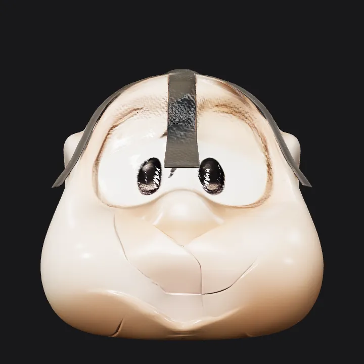 dog with black ears. smooth edges, complex geometry, character, symmetric geometry.