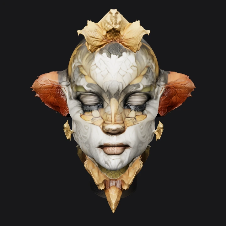 woman face blending with autumn leaves. complex geometry, smooth edges, character.