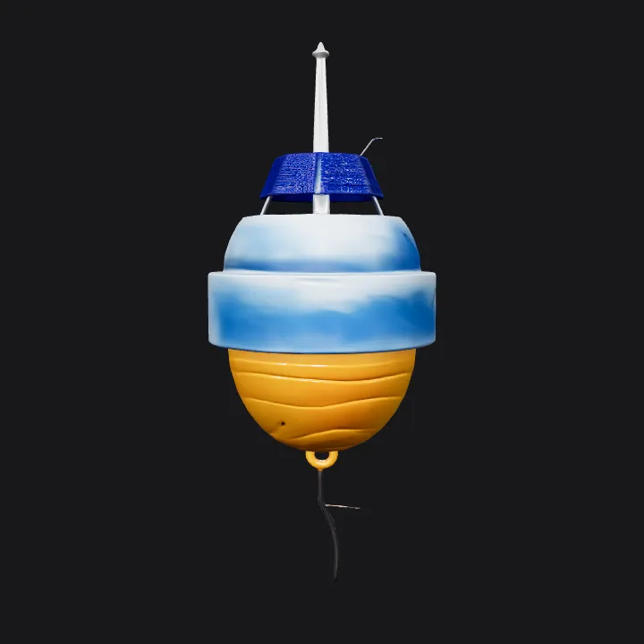satellite buoy with solar panels. smooth edges, complex geometry.