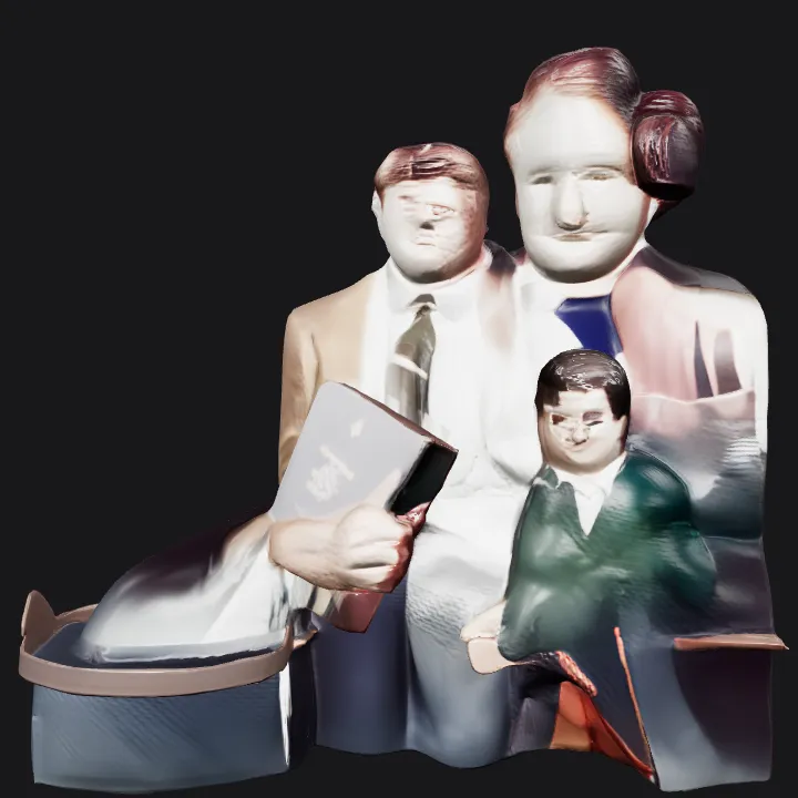 group of people from Dead Poets Society movie poster. complex geometry, character.
