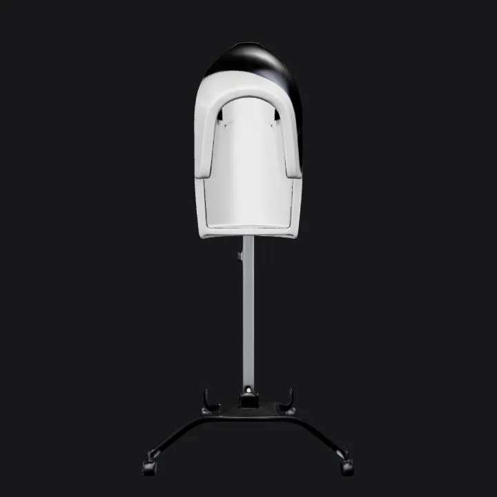 modern salon hair dryer chair. smooth edges, simple geometry, symmetric geometry.