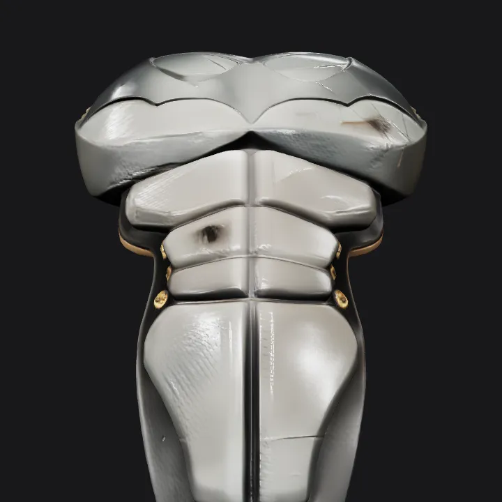 Batman chest armor plate. sharp edges, complex geometry, game-ready, symmetric geometry.