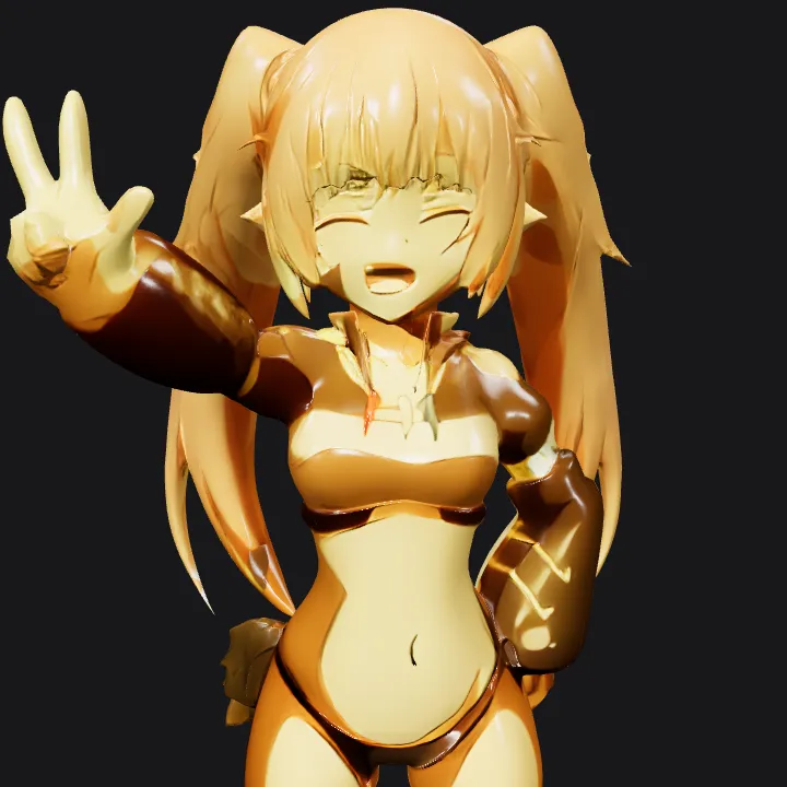 Anime girl posing in bikini outdoors. smooth edges, complex geometry, character.