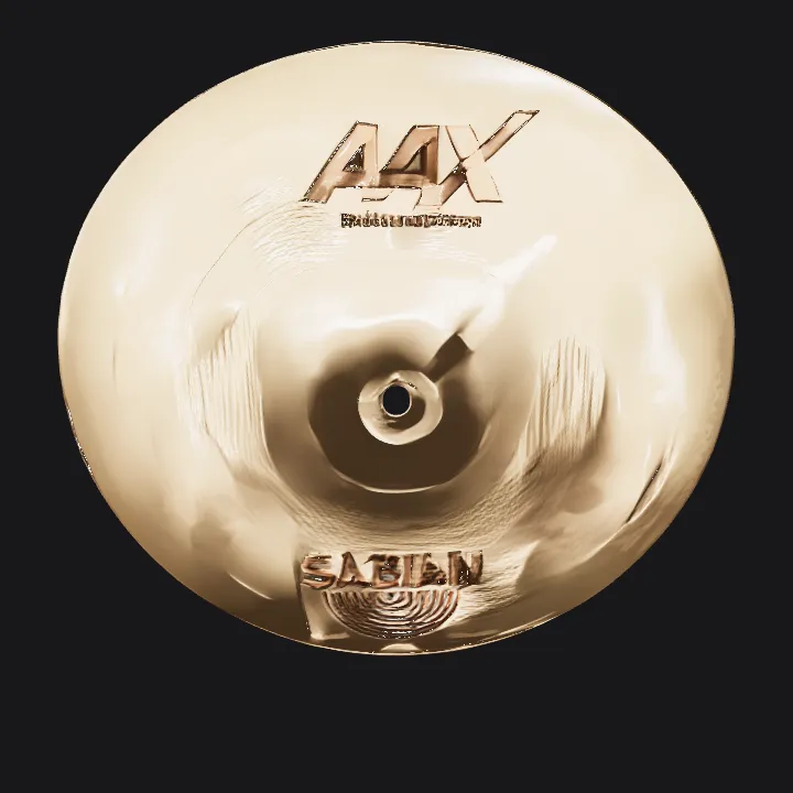 Single drum cymbal for drum kit. simple geometry, sharp edges, symmetric geometry.