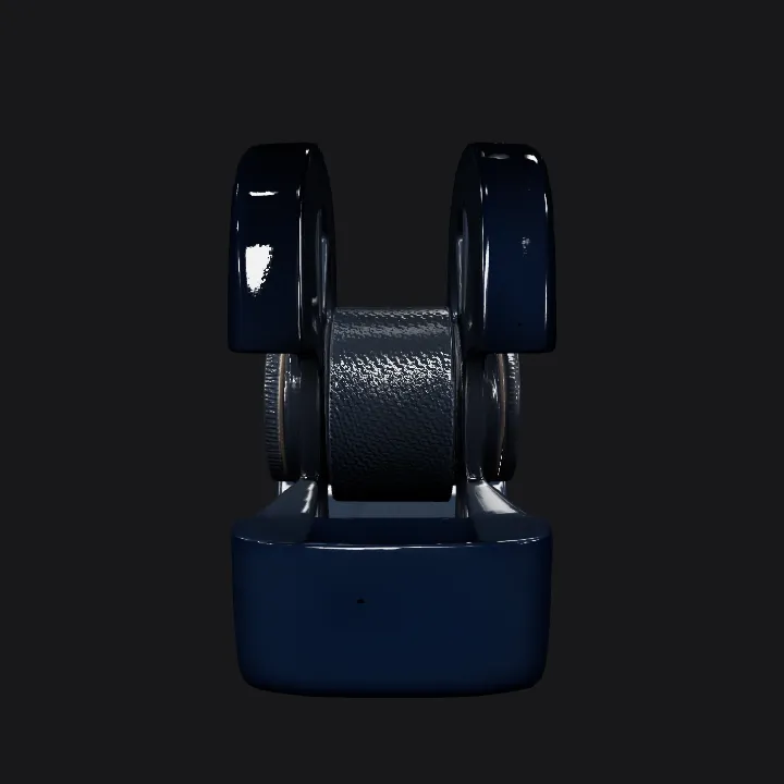 Black caster wheel for furniture or chairs. smooth edges, simple geometry, game-ready, symmetric geometry.