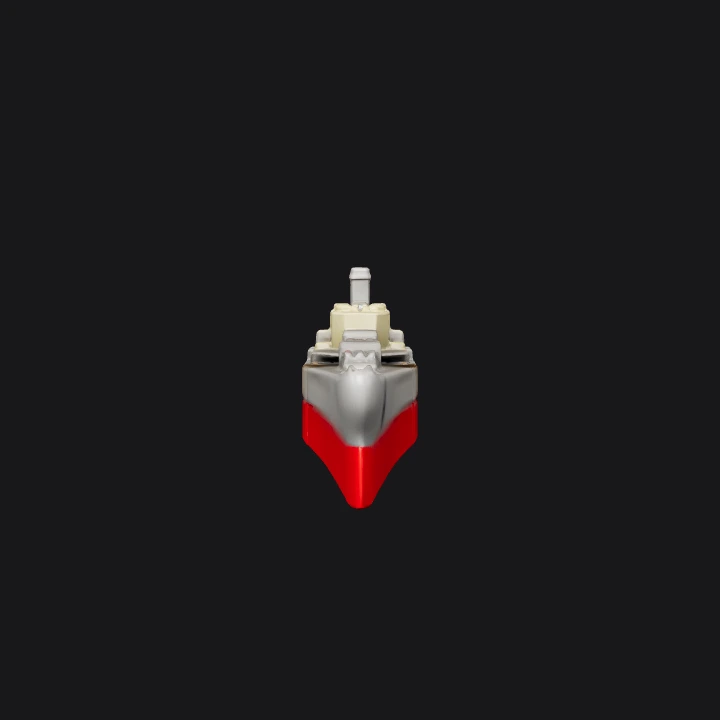 toy battleship model. simple geometry, smooth edges, symmetric geometry.