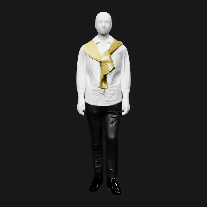 Mannequin dressed in casual clothes. smooth edges, simple geometry, character.