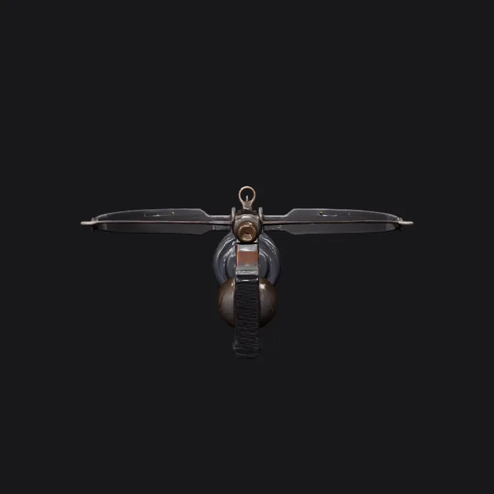 medieval-style crossbow with detailed design. sharp edges, complex geometry, game-ready, symmetric geometry.
