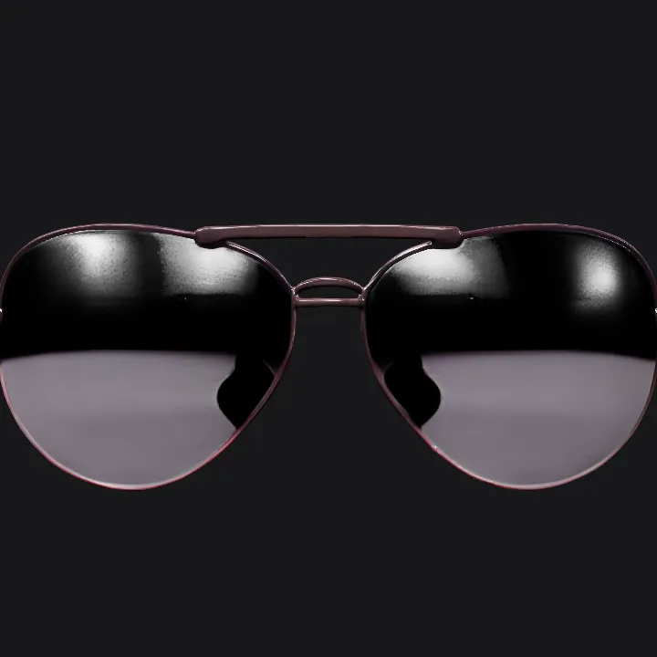 Aviator-style sunglasses. smooth edges, simple geometry, symmetric geometry.