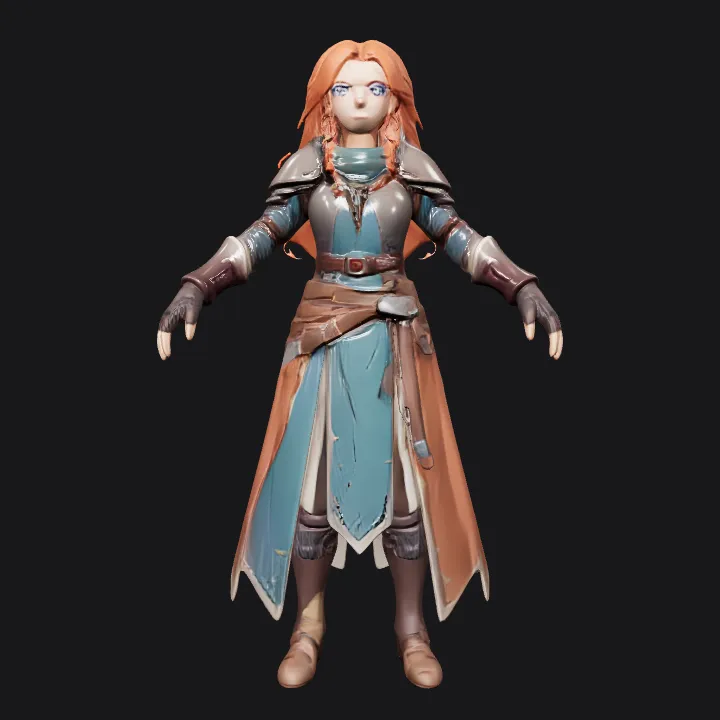 Female fantasy warrior in armor. complex geometry, sharp edges, character.