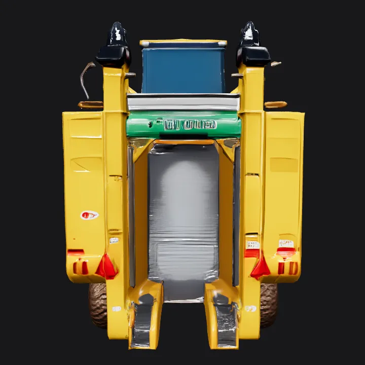 Large agricultural harvesting machine. sharp edges, complex geometry, game-ready, symmetric geometry.