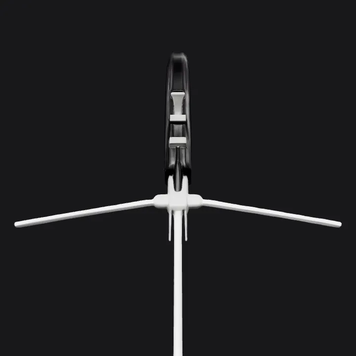 medical biopsy needle instrument. smooth edges, complex geometry.
