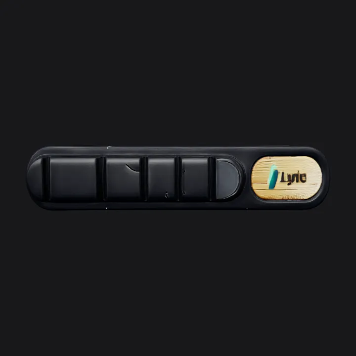 Small black and wooden key holder. smooth edges, simple geometry, symmetric geometry.