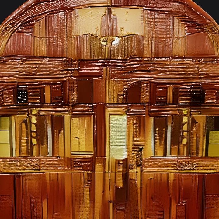 Vintage wooden train interior. smooth edges, complex geometry, symmetric geometry.