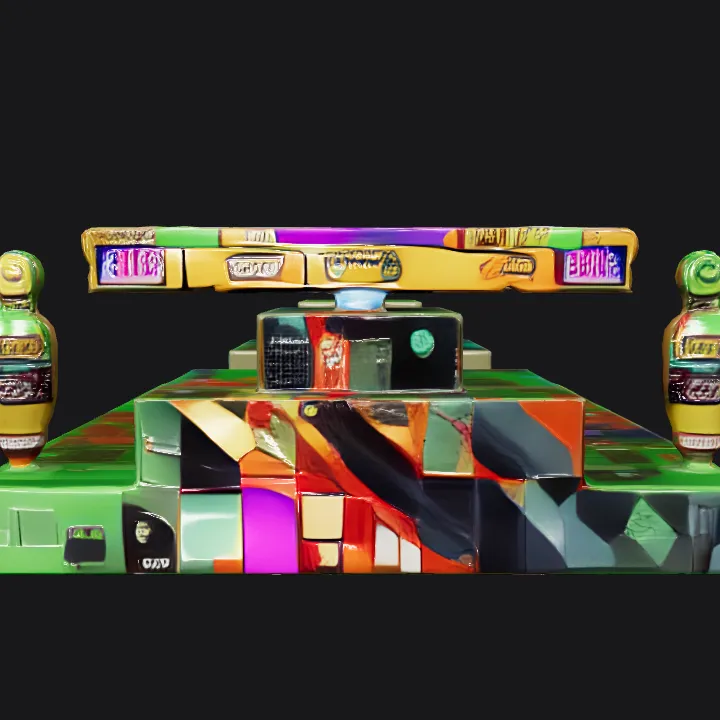 Roblox game characters on a green platform. simple geometry, game-ready, character.